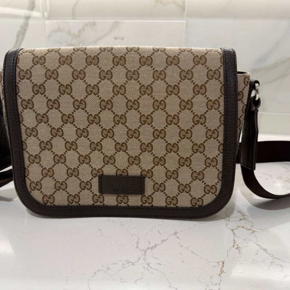 Gucci Beige and Brown Monogram Bag